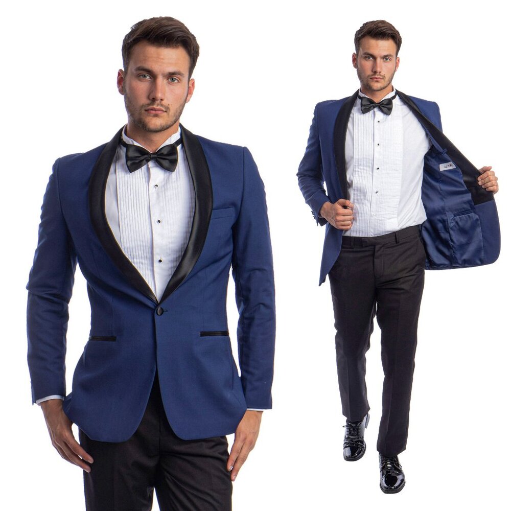 Mens Blue Tuxedo 2-PC Slim Fit, By Azzuro